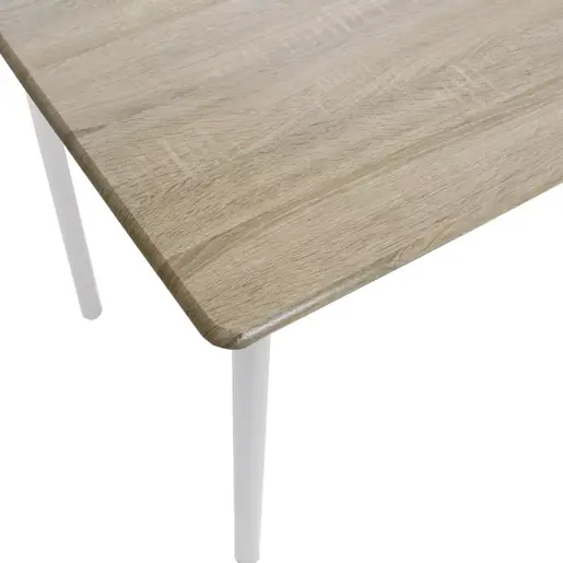 072-000001 Трпезариски сет Roza 5 парчиња боја сонома - ногарки бел гланц 120x70x75см