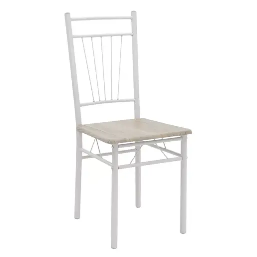 072-000001 Трпезариски сет Roza 5 парчиња боја сонома - ногарки бел гланц 120x70x75см