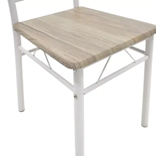 072-000001 Трпезариски сет Roza 5 парчиња боја сонома - ногарки бел гланц 120x70x75см