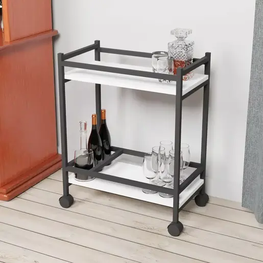 FD-6034SC-002 Количка за послужување Сантијаго Бела