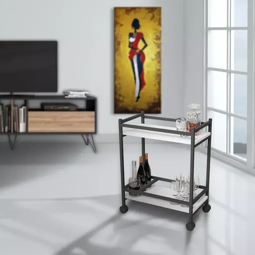 FD-6034SC-002 Количка за послужување Сантијаго Бела