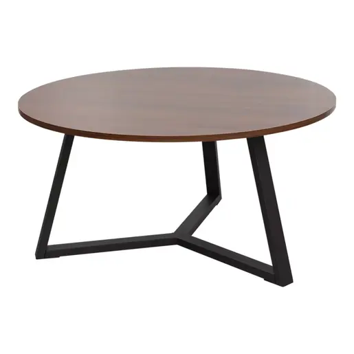 225-000074 Клуб маса Berton 80x80x40см – орев финиш / црна метална конструкција