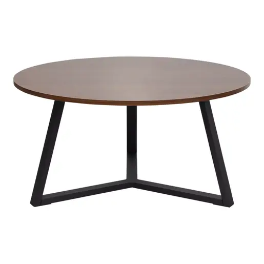 225-000074 Клуб маса Berton 80x80x40см – орев финиш / црна метална конструкција