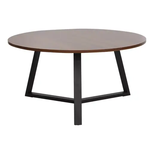 225-000074 Клуб маса Berton 80x80x40см – орев финиш / црна метална конструкција