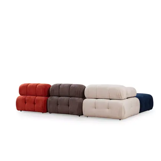 560ARE1825 Аголна гарнитура Doblo 3 Seater with Pouffe ( L1-O1-1R-Pouffe) - Multicolor