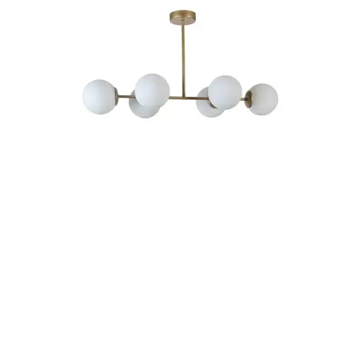 846STL5155 Лустер Yeni Favori 6 Lı Eskitme Beyaz Camlı Avize