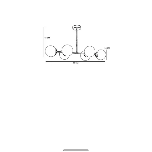 846STL5155 Лустер Yeni Favori 6 Lı Eskitme Beyaz Camlı Avize