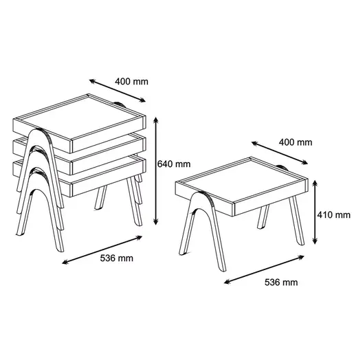 845HCT2824 Сет 3 масички Adriano
