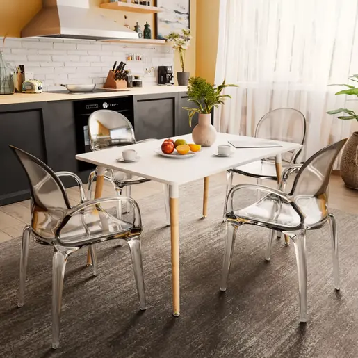 271-000011 Трпезариска маса Natali врв бело-природни ногарки 120x80x76cm