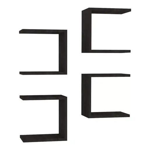 120-000563 Perari ѕидни полици сет 4 парчиња темен орев