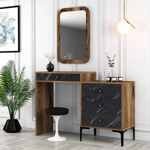 845HCT1213 Тоалетна маса Lizbon 548 - Walnut, Black