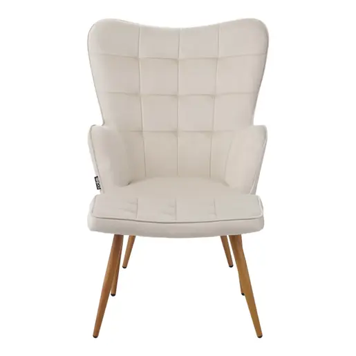 029-000245 Фотелја со табуретка Мадисон крем 68x72x98cm