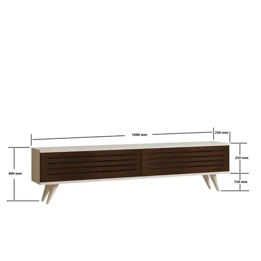 835PUQ3002 Тв комода Hill - Walnut, White