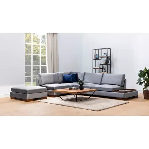 560ARE1164 Софа Tulip Corner Left With Pouf - Dark Grey