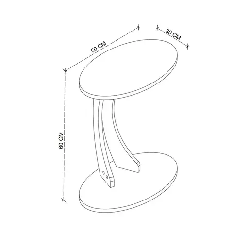 MK 22-04-02 Помошна масичка Фрида атлантик