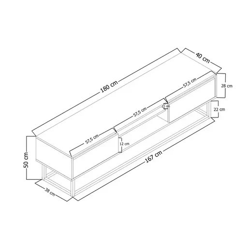 878ALM3004 Тв комода Laxus 180 - Walnut