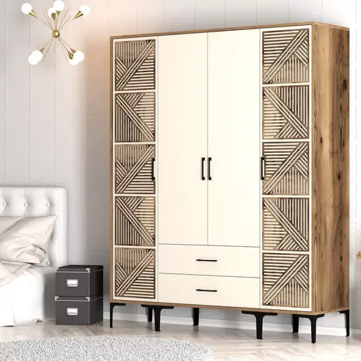 845HCT5471 Плакар Kumsal PTP - Walnut, Cream