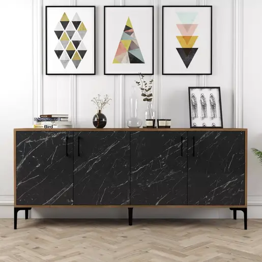 845HCT5306 Комода Kiev - Walnut, Black Marble