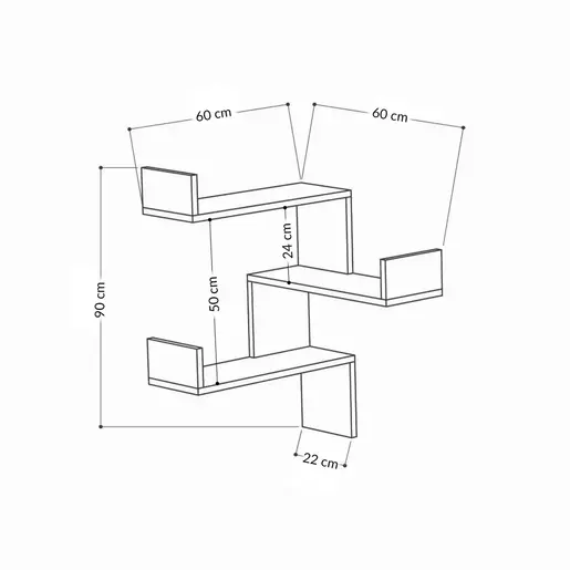 776HMS1713 Ѕидна полица Luksa - White