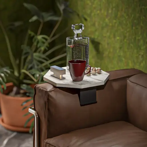 120-000589 Помошна масичка Linea сива D34x10cm