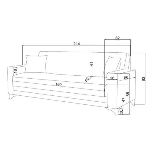 328-000013 Vox двосед на развлекување со складирање светло сива ткаенина