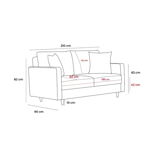 825BLC2780 Софа Eva - Cream