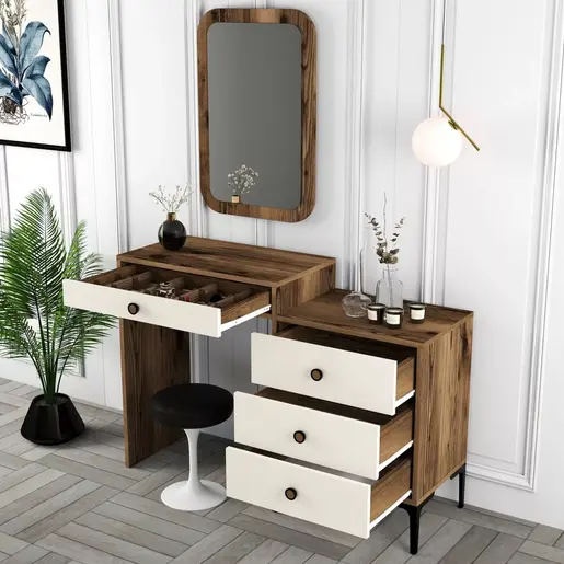 845HCT1212 Тоалетна маса Lizbon 547 - Walnut, Cream