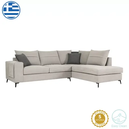 168-000076 Montana аголна софа лев агол светло сива ткаенина-сиви перници