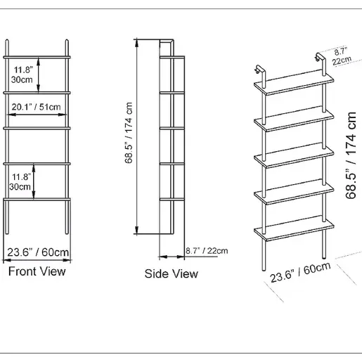 541HDL1305 Полица АЛТО бела