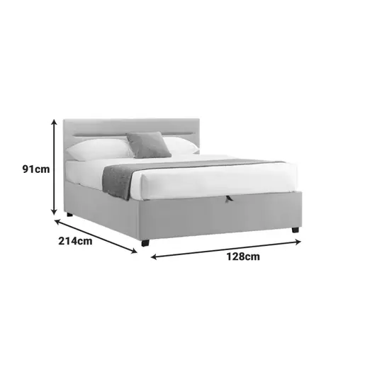 006-000058 Molito pakoworld velvet bed in ecru shade with storage space 120x200cm