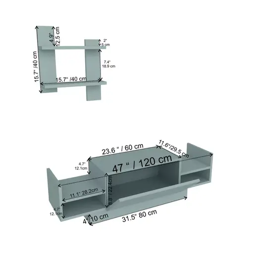 788DEC3034 ТВ Комода Bahar - White