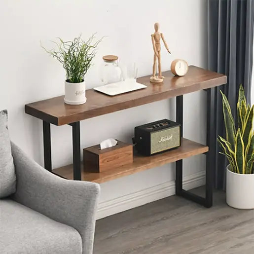 197-000055 Конзола Nore масивно дрво 35мм орев-црна 79x29x85см