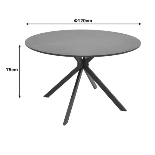 292-000102 Трпезариски сет Xuson црна мермер D120x75cm