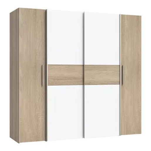 318-000002 Плакар Closet 4 врати сонома Бела Меламин200x61.5x190.5cm