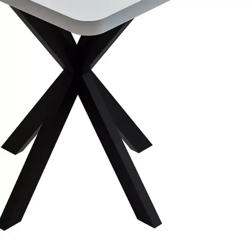 321-000094 Prestone д меламинска маса во бела нијанса и црна метална нога 70x70x75см