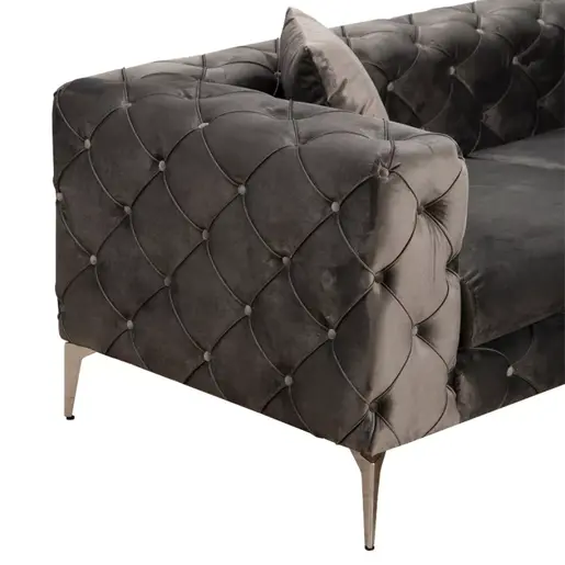 071-001429 PWF-0579 тросед Chesterfield темно сива ткаенина