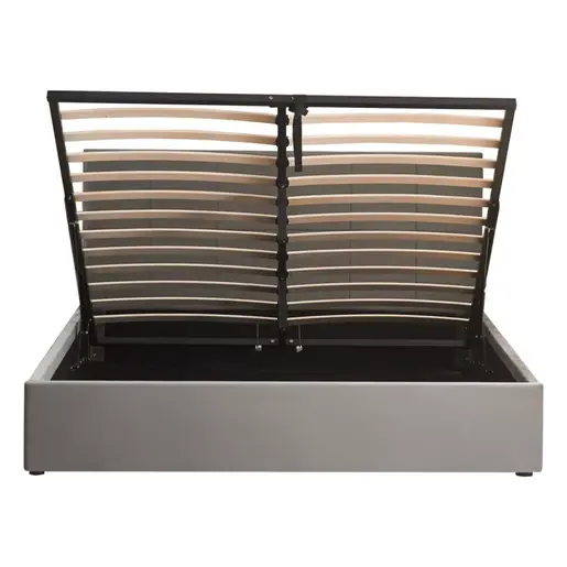 347-000012 Дупли кревет со простор за складирање Zamblene сива кадифена Тапациран 160x200cm