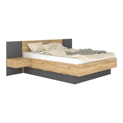 173-000052 Кревет Kantri сонома 160x200cm