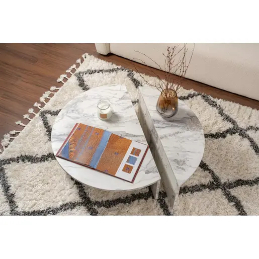 241NRD1203 Клуб маса Orion - Freesia Marble