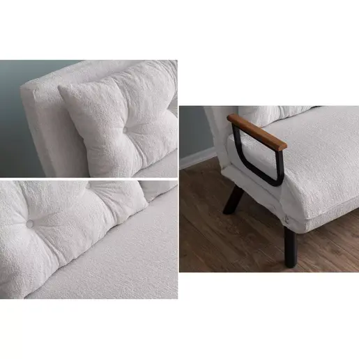 859FTN2838 Софа Sando 2-Seater - Teddy Fabric - White