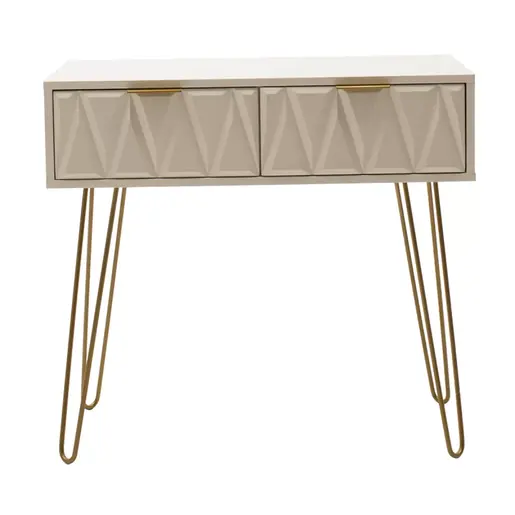 066-000008 Конзола Isla во бела боја - златна боја 80x39x74cm