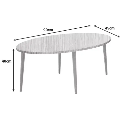120-000622 Клуб маса Barton природен финиш / ногарки орев 90x45x40см