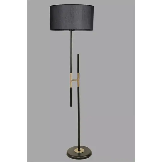 534LUN4331 Подна ламба Felix Siyah Lambader Silindir Hasır Siyah Abajurlu