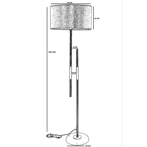 534LUN4331 Подна ламба Felix Siyah Lambader Silindir Hasır Siyah Abajurlu
