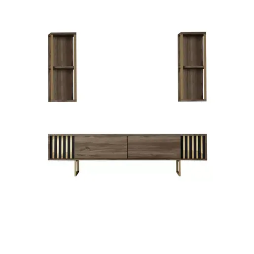 618BLY1147 Тв комода Gold Line - Walnut, Black