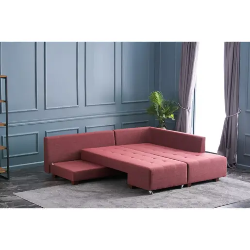 825BLC1185 Софа Manama Corner Sofa Bed Right - Claret Red