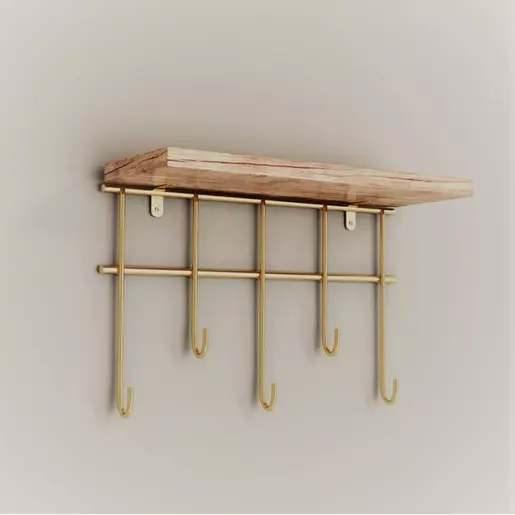 498HFT1103 Ѕидна полица Dekoratif Duvar Rafı ve Askılık