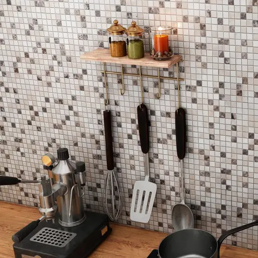 498HFT1103 Ѕидна полица Dekoratif Duvar Rafı ve Askılık