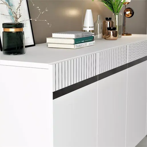 475OLV1740 Комода Defne - White, Silver