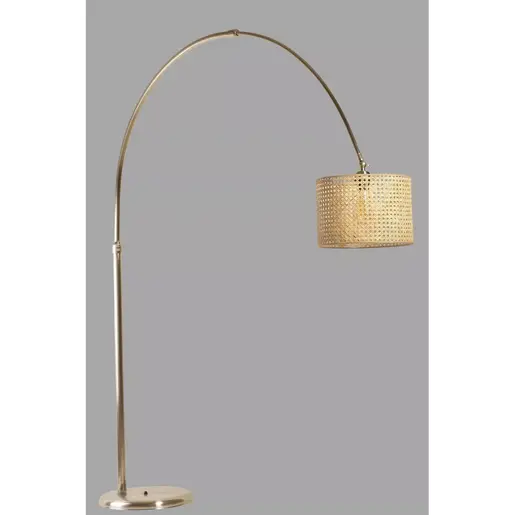 941RTN1414 Подна ламба Vargas Mat Krom Rattan Başlıklı Lambader